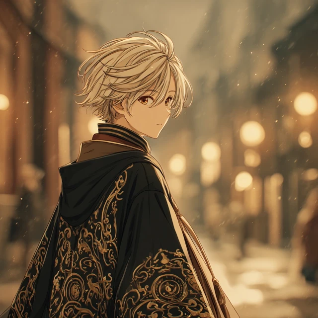 Anime Boy in Victorian London Kyoto Animation Style