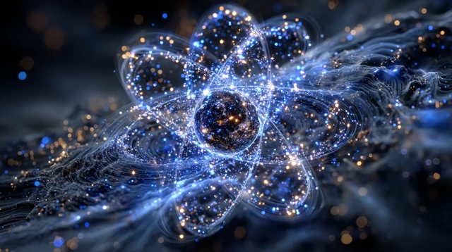 3D Hydrogen Atom Scientific Render