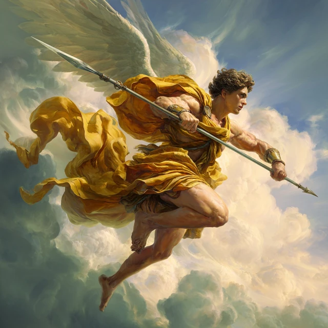 Hermes Greek God in Romantic Era Painting