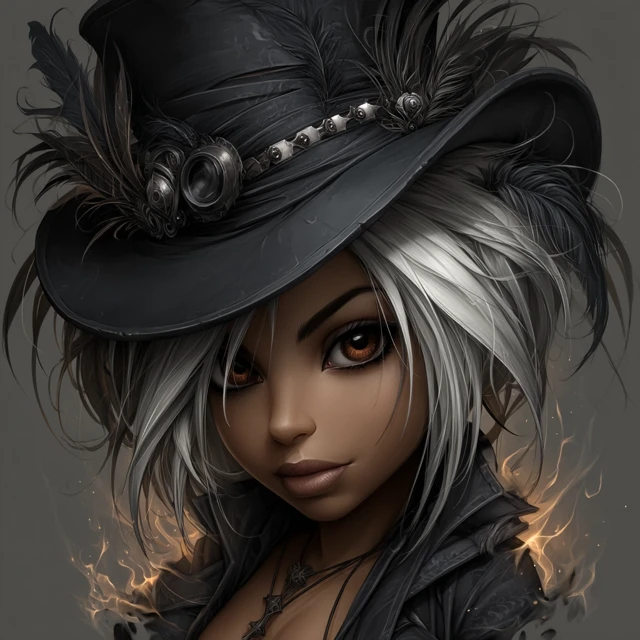 Femme Fatale Fantasy Illustration with White Hair
