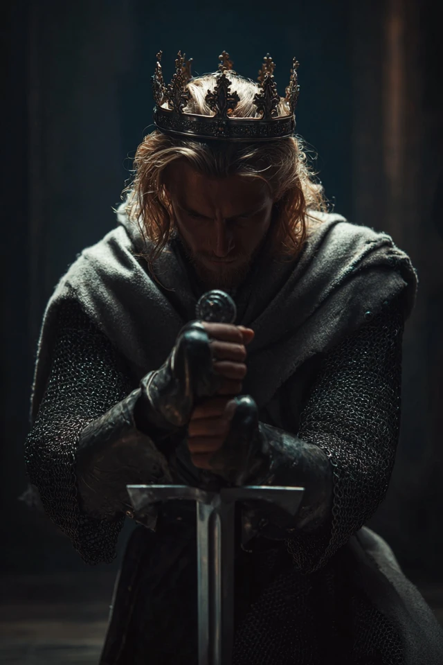 Medieval King With Sword A Regal Portrait
