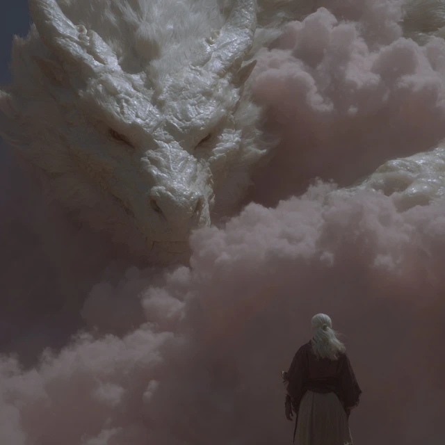 Warrior and Dragon Epic Battle