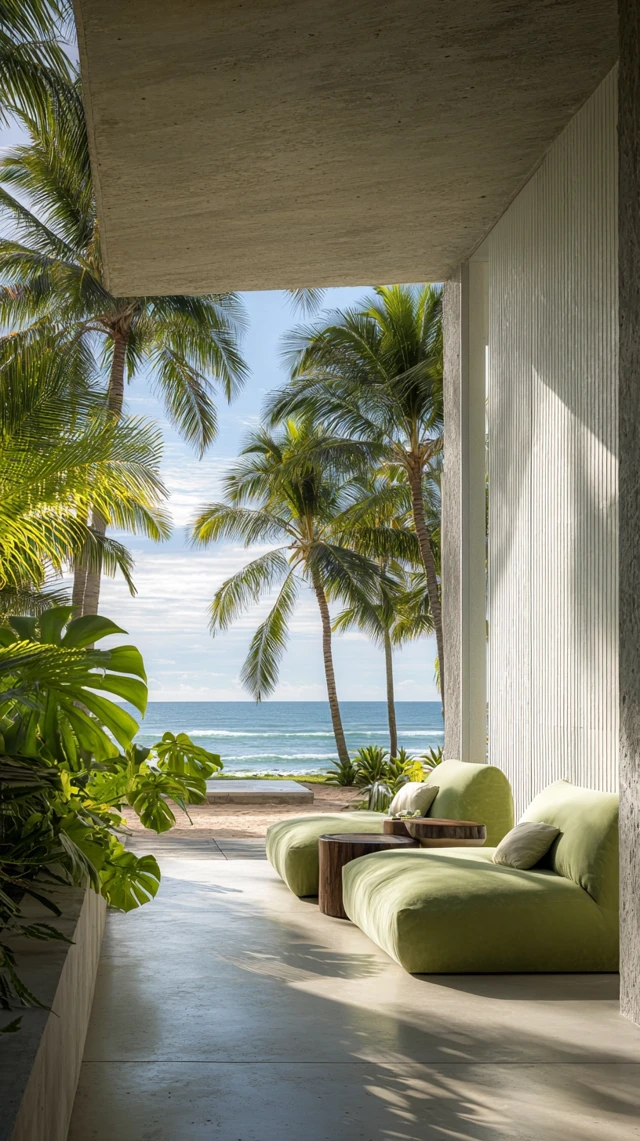 Minimalist Beach House Deck Tropical Paradise