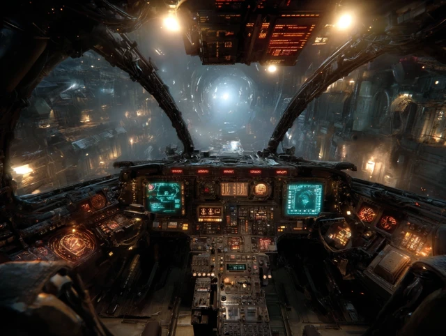 Retro Futuristic Cockpit UI Design