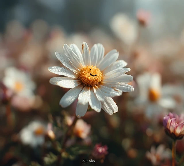 Daisy Flower Smiley Face Springtime Photo