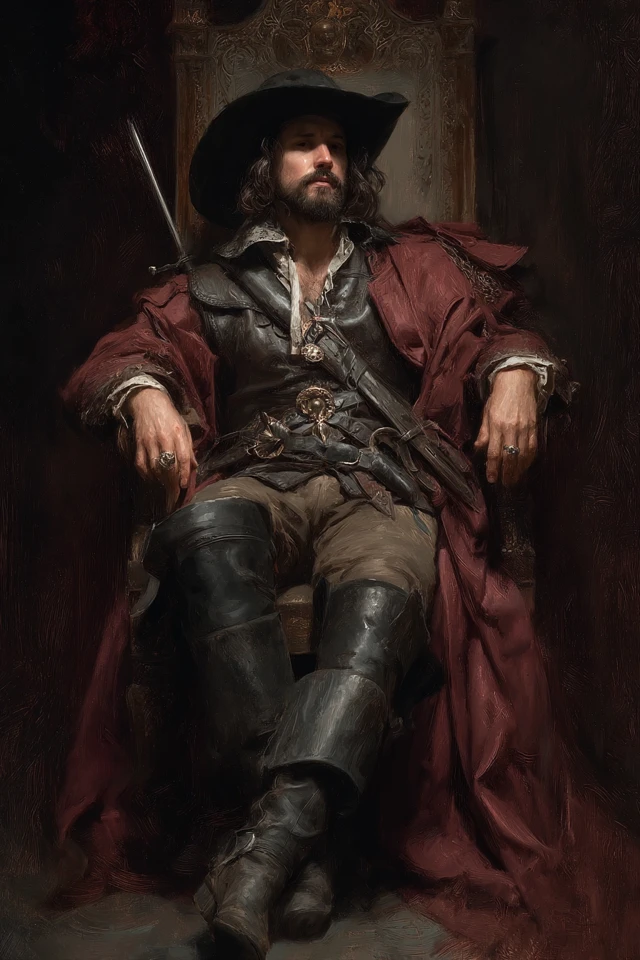 Dark Fantasy Vampire Hunter Caravaggio Portrait