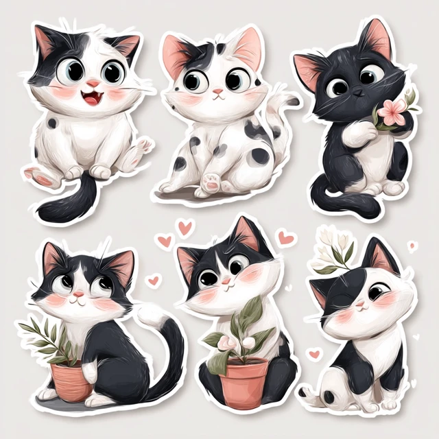 Cute Kitty Stickers for Telegram - Modern Design