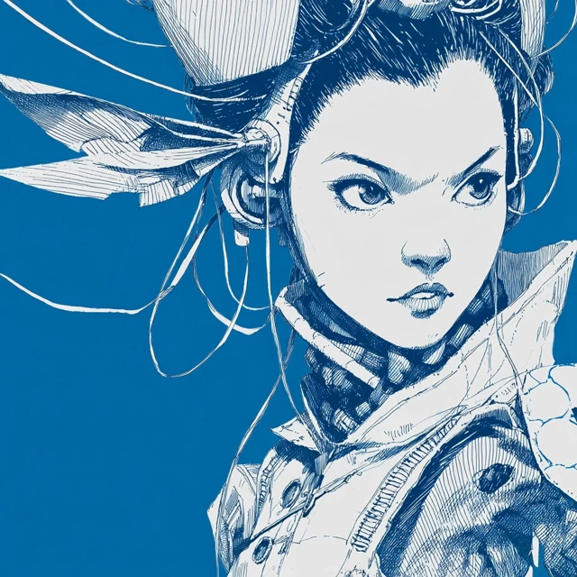 Cyberpunk Geisha Portrait in Anime Style