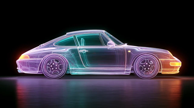 Sports Car Light Painting Art