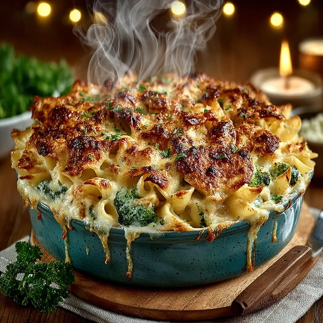 Creamy Chicken Broccoli Alfredo Pasta Bake Recipe