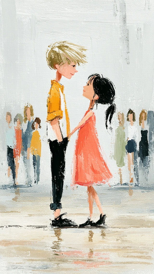 Kids Ballroom Dance Illustration Orange Dress Shirt