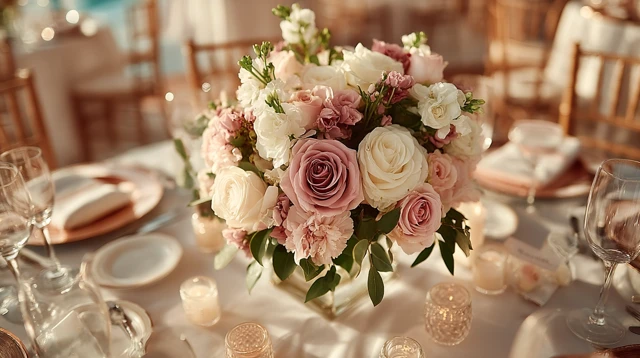 Elegant Wedding Table Floral Arrangement