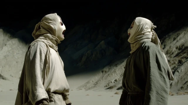 Dune Style Encounter Mysterious Desert Scene