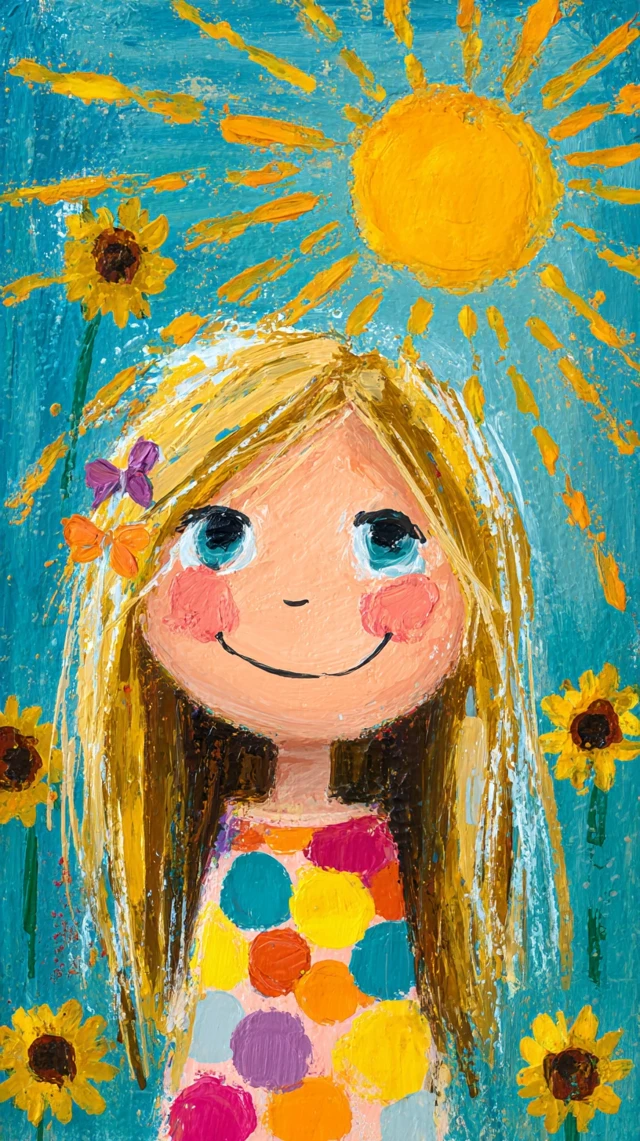 Summer Girl Portrait Gouache Art