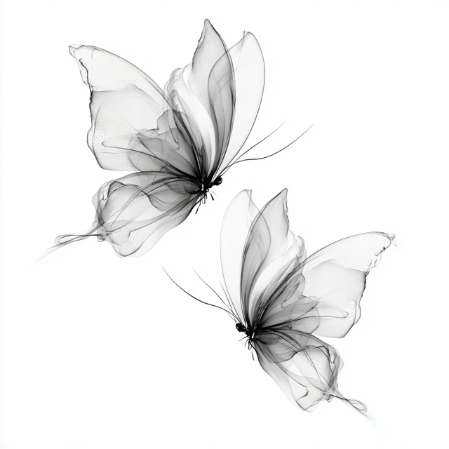 Smoky Butterfly Tattoo Design Delicate Ethereal Art