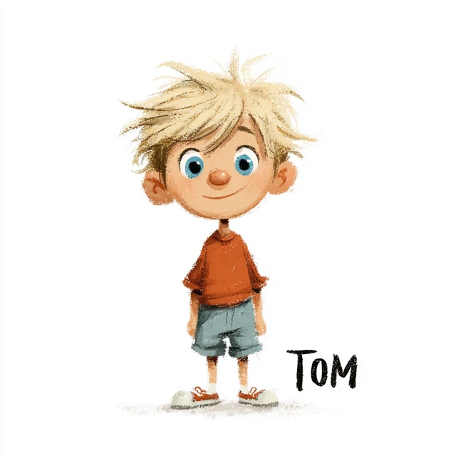 Cute Cartoon Boy and Animals Illustration