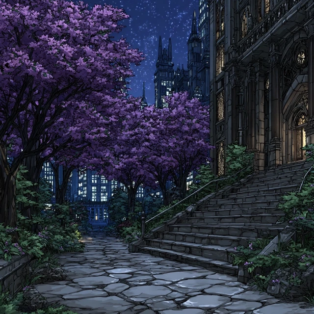 City of Blossoms: Anime Art of a Beautiful Landscape
