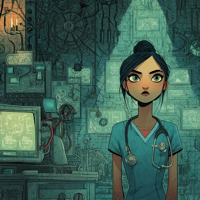 Cyberpunk Medic Intense Hospital Scene