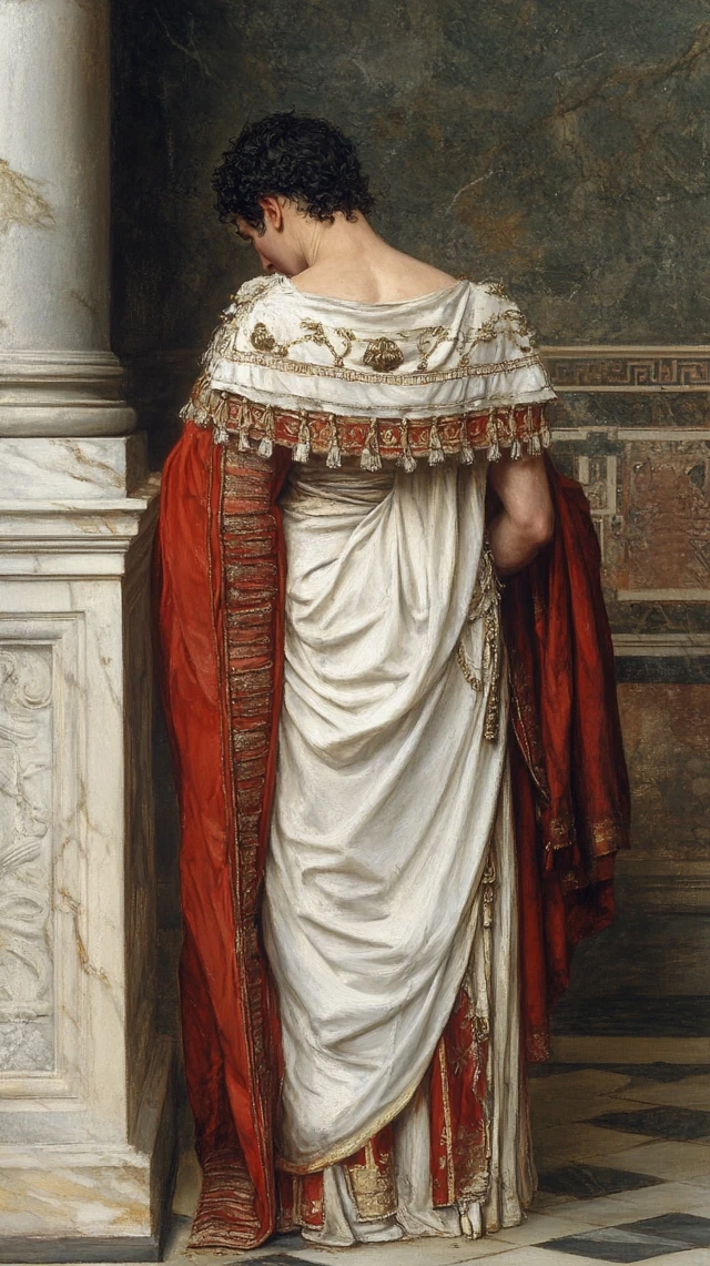 Roman Emperor in Robes Dramatic Scene