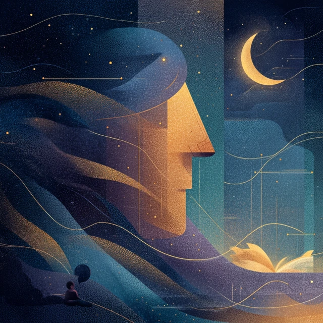 Serene Figure Starry Night Digital Art