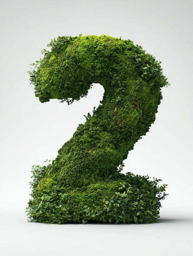 3D Number 2 Moss Covered Ultra Realistic