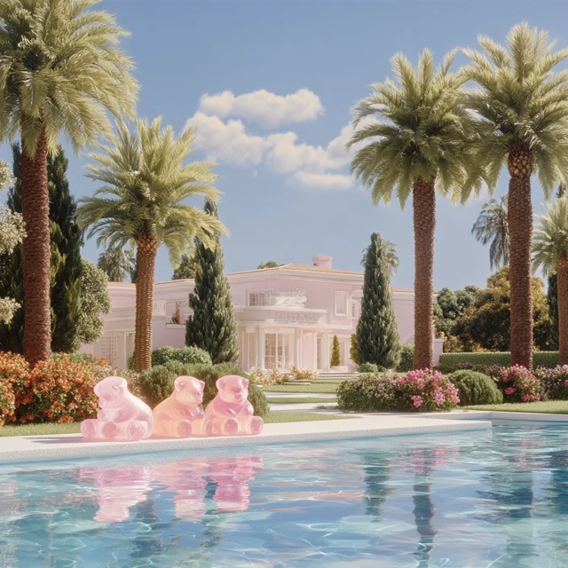 Gummy Bears Pool Party Pink Mansion Paradise