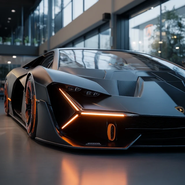 Lamborghini Temerario Sports Car in Showroom 3D Render