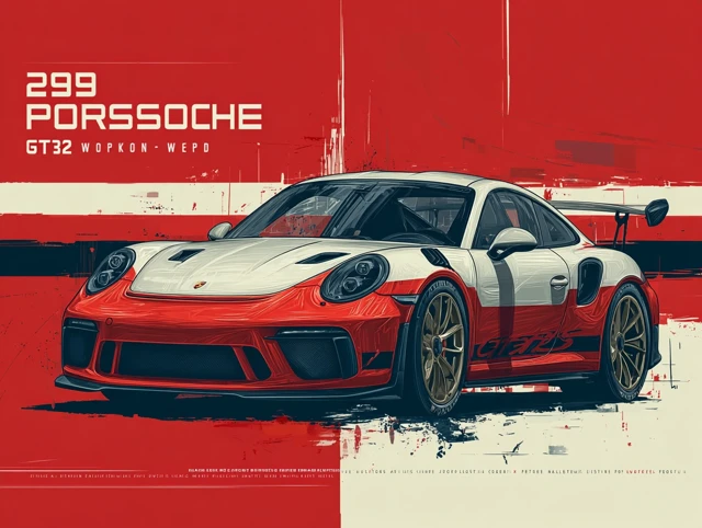 Porsche GT3 RS Artwork Poster Design