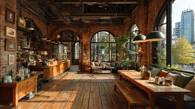 Rustic Loft Cafe Interior Design