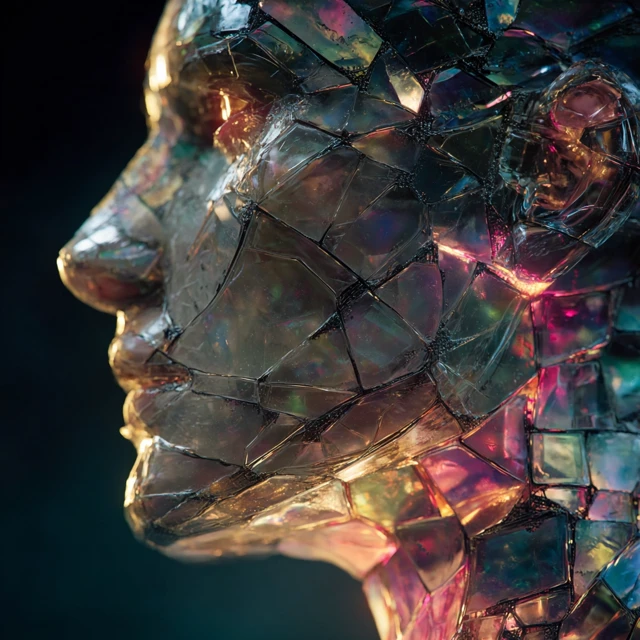 Cyberpunk Glass Head Hyperrealistic Portrait