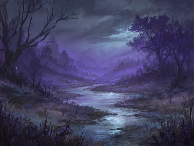 Fantasy Landscape River Eerie Atmosphere Dungeons and Dragons