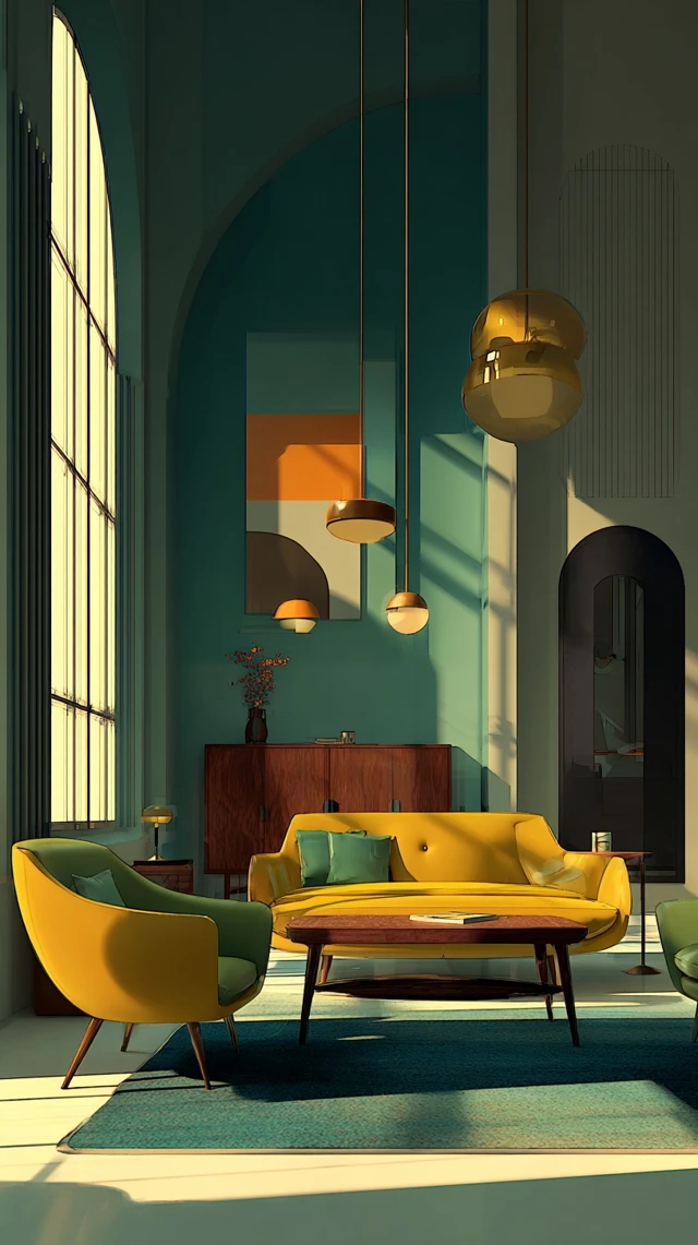 Midcentury Modern Living Room Art Deco Design