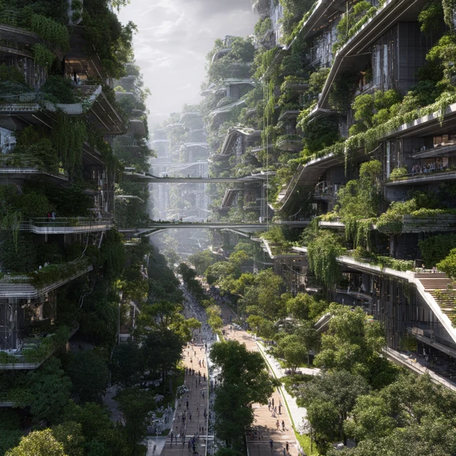 Futuristic Indian City: Nature and Technology Harmony