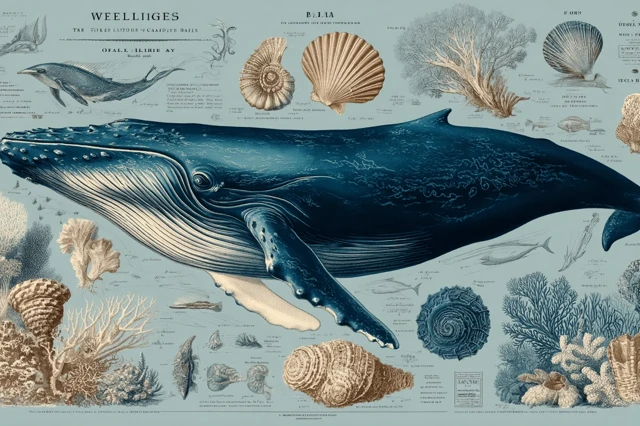 Ocean Doodles Whales Shells Seaweed Coral