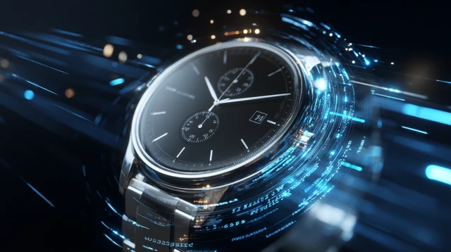 Luxury Watch Dissolving into Code Digital Elegance