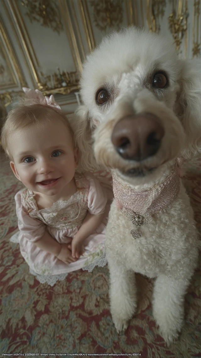 Poodle and Baby Selfie A Regal Moment of Adorable