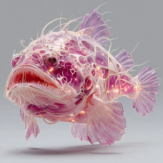 Bioluminescent Anglerfish: A Surreal Underwater Creature