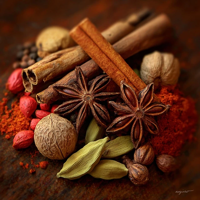 Masala Chai Spices Cinnamon Star Anise Nutmeg Clove