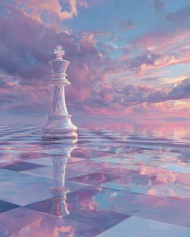 Chess King Artwork Minimalist Surrealist