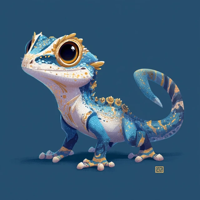 Cartoon Lizard Heroic Fantasy Art