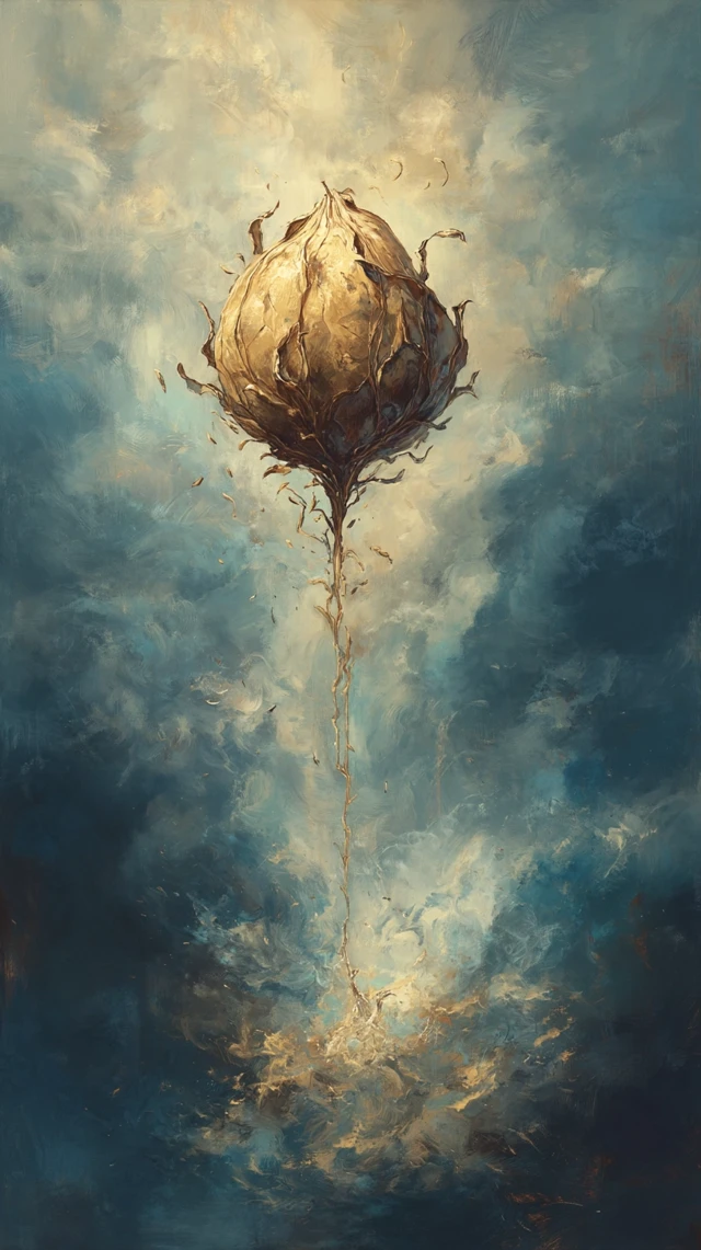 Abstract Painting Floating Seed In Sky