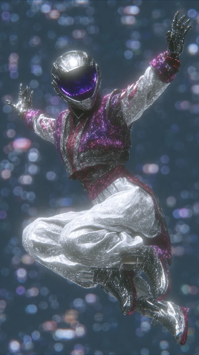 Futuristic AI Character Dynamic Pose Cyberpunk