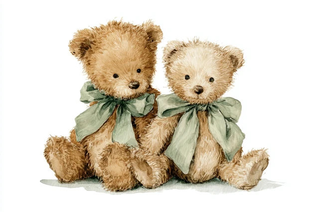 Teddy Bear Watercolor Artwork Boy Nursery Art