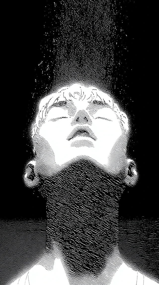 Man Opening Eyes Illustration Peaceful Moment