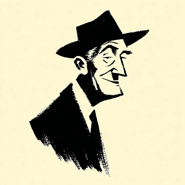 Gentleman with Hat Simple Vector Logo