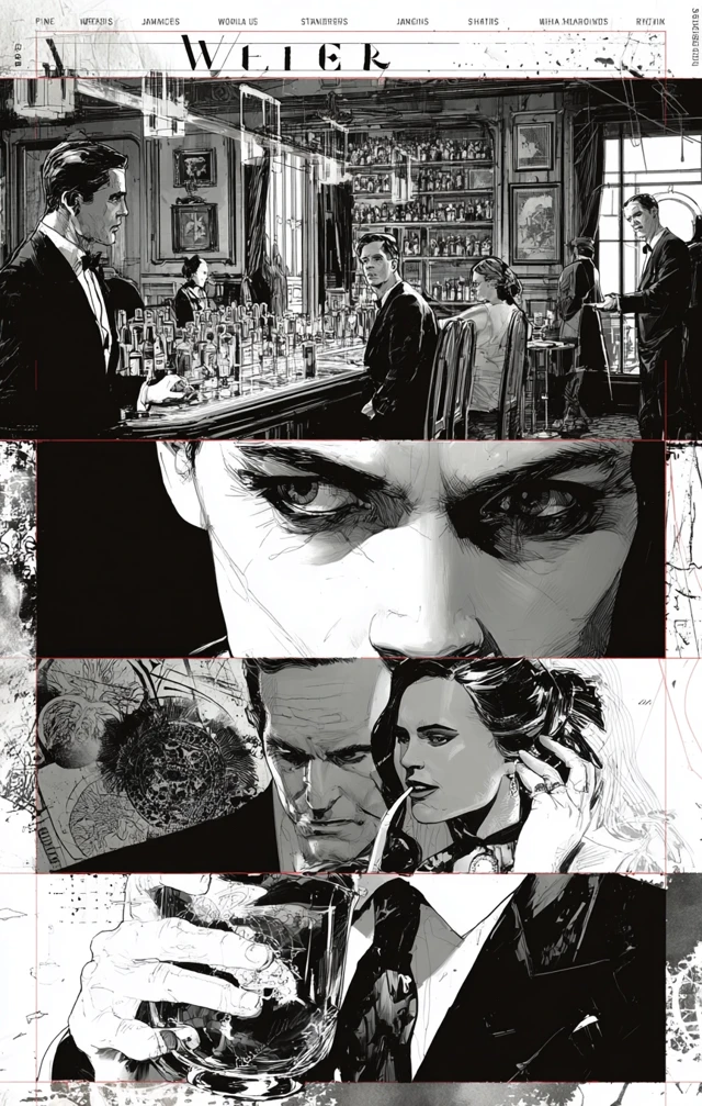 Murder Mystery Comic Panel Illustration