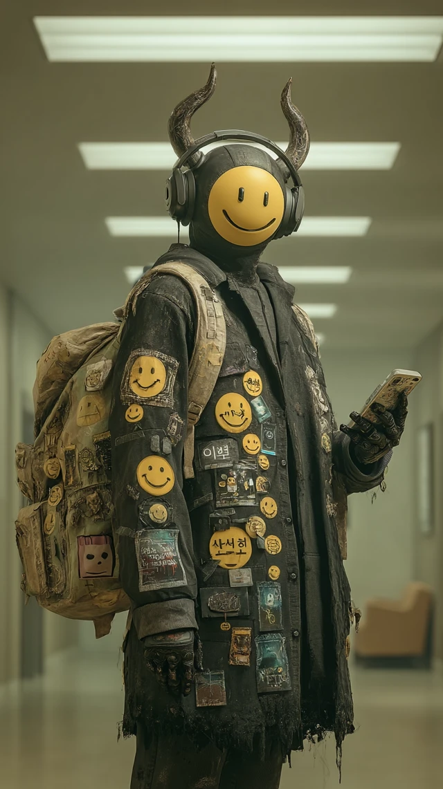 KakaoTalk Demon in a Dingy Korean Office Corridor