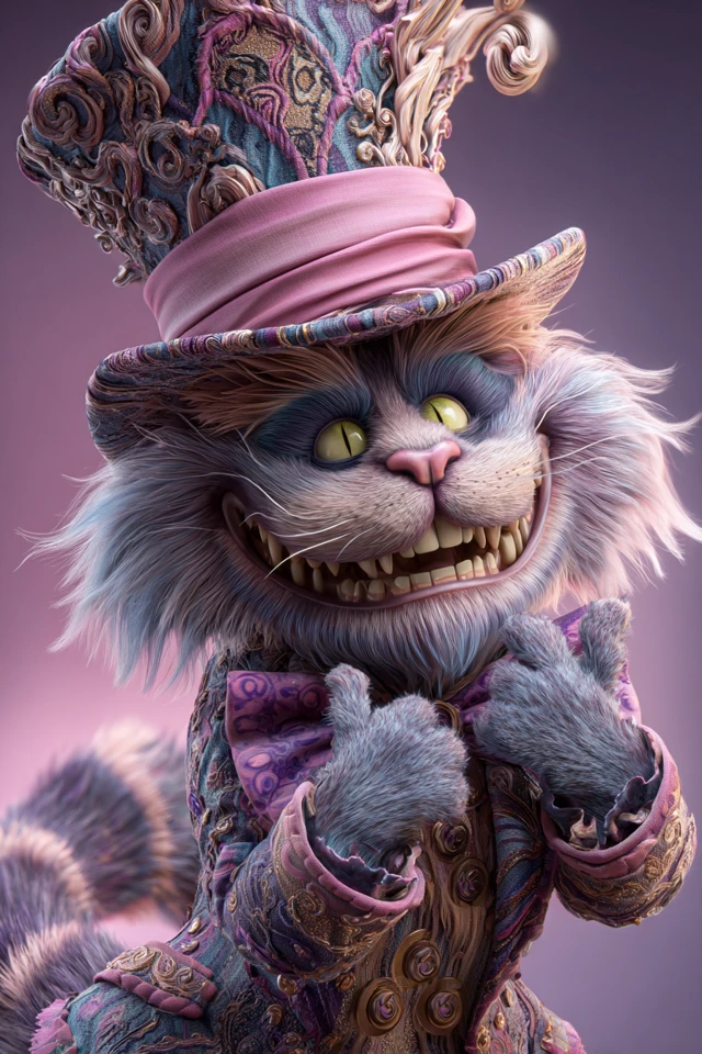 Cheshire Cat as Mad Hatter Tim Burton Style