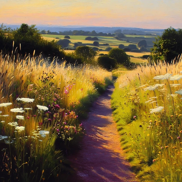 Golden Hour Countryside Path