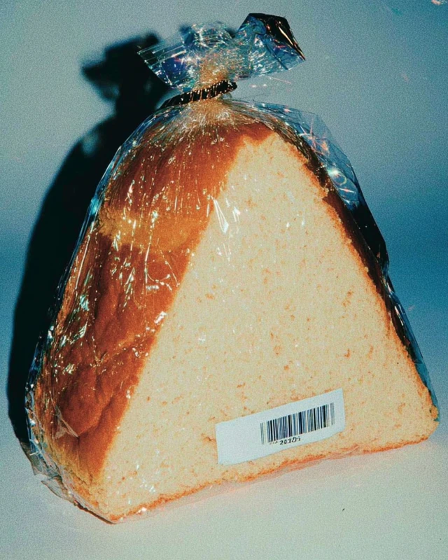 Triangular Bread Loaf Product Shot in Clear Packaging